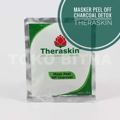 MASKER DETOKS MASKER PEEL OFF CHARCOAL THERASKIN UNTUK DETOKSIFIKASI WAJAH BERJERAWAT
