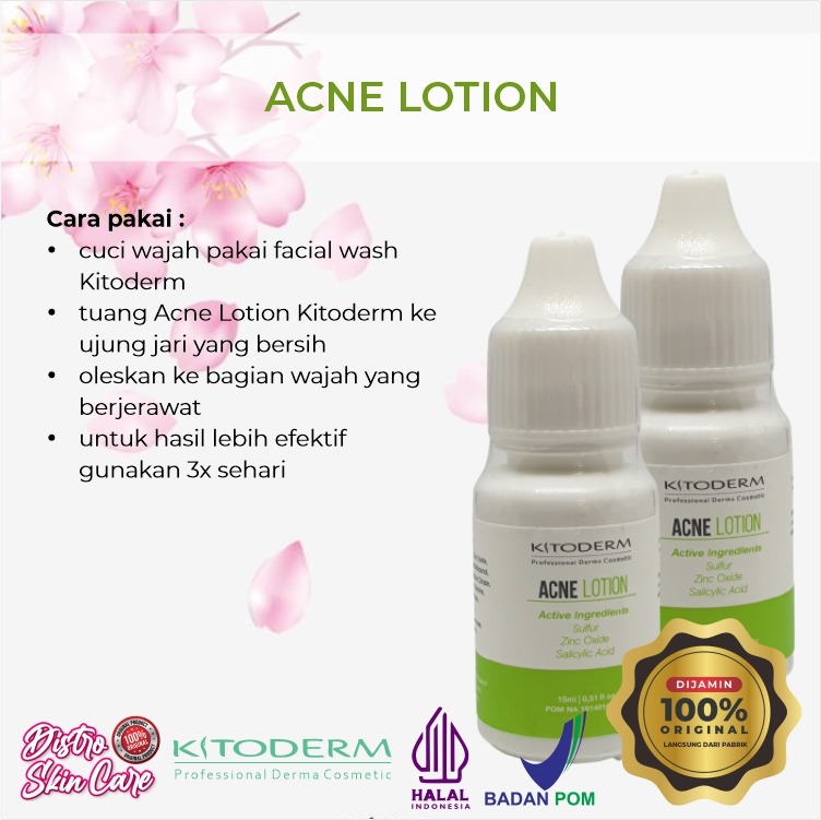 KITODERM ACNE LOTION OBAT TOTOL JERAWAT