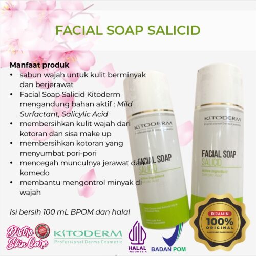 KITODERM FACIAL SOAP SALICID SABUN BERJERAWAT