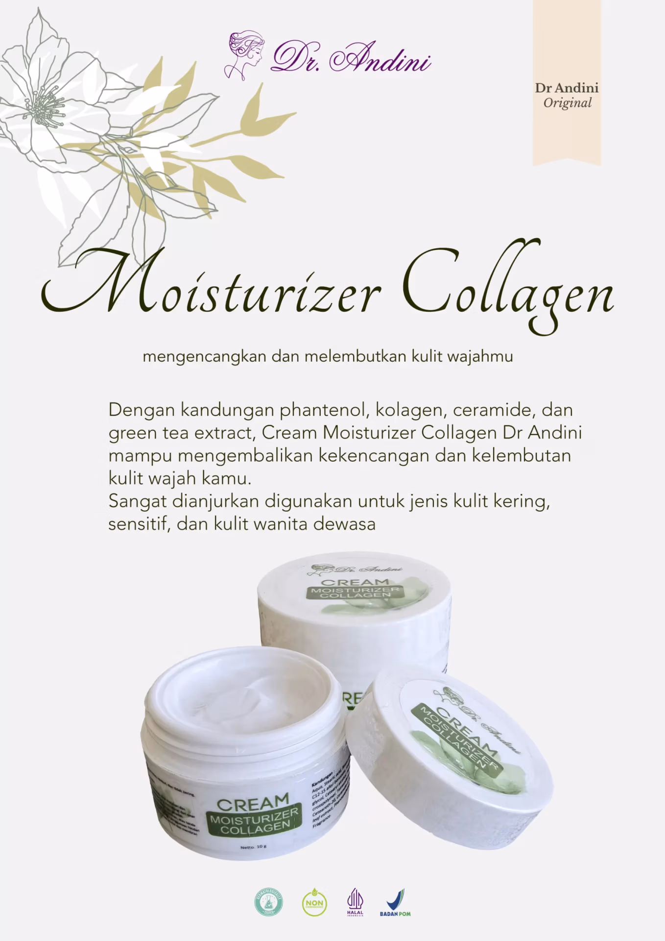 MOISTURIZER COLLAGEN DR ANDINI CREAM PELEMBAB WAJAH KERING KUSAM 2 MOISTURIZER COLLAGEN DR ANDINI CREAM PELEMBAB WAJAH KERING KUSAM - Image 2