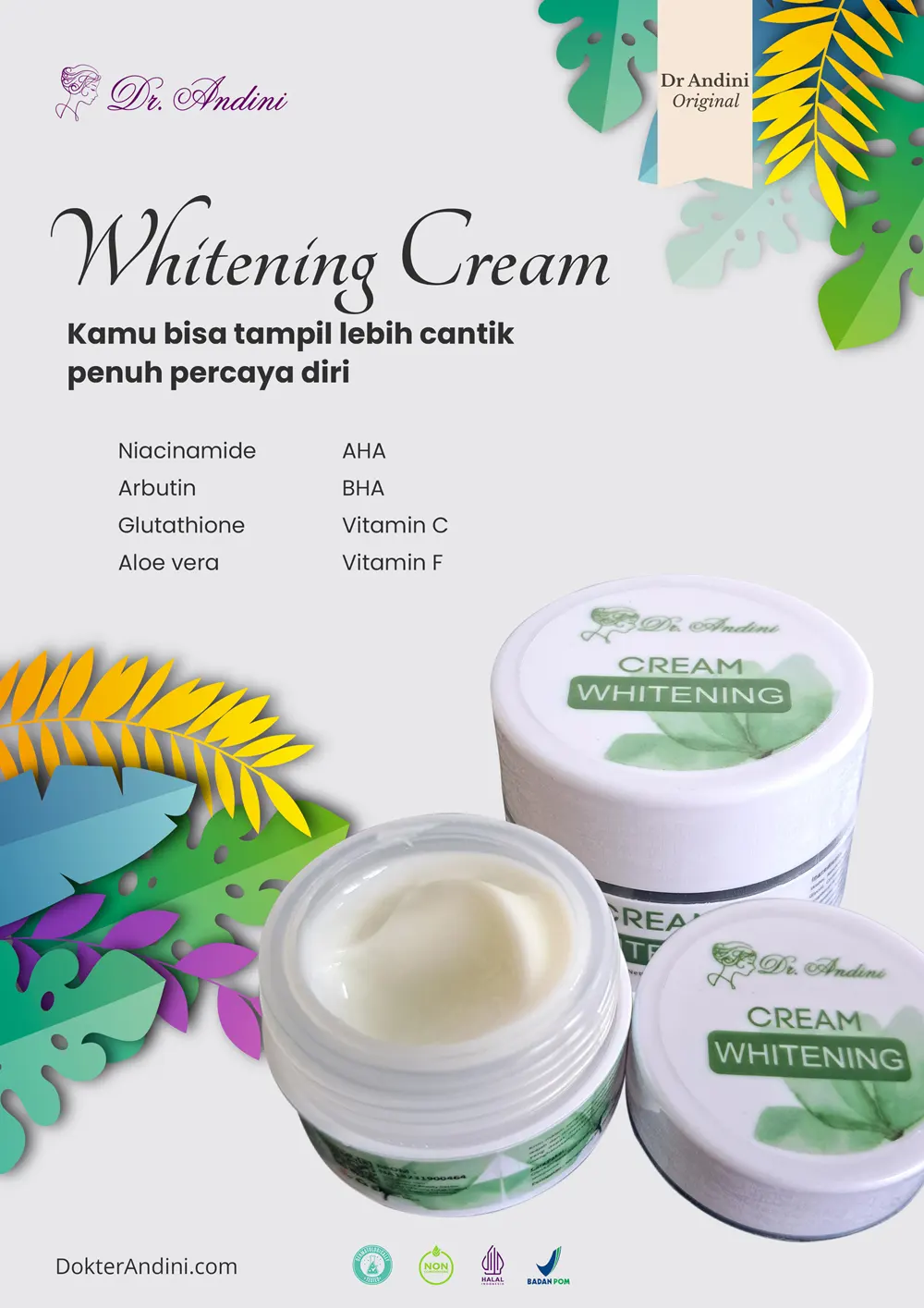 CREAM DR ANDINI ORIGINAL WHITENING CREAM MALAM 2 CREAM DR ANDINI ORIGINAL WHITENING CREAM MALAM - Image 2